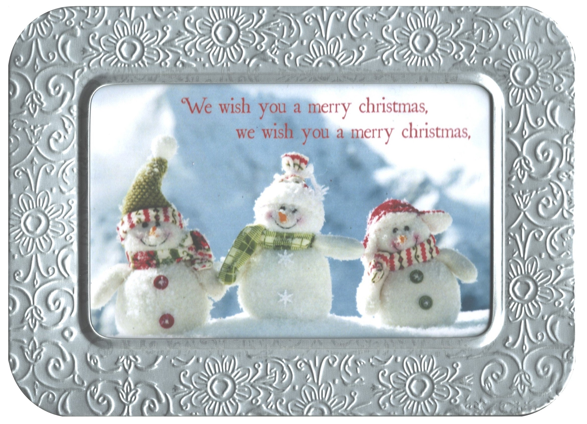Embossed Notecards In Tin - Christmas Baubles