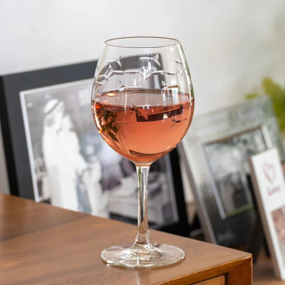 School of Fish Etched Glassware
