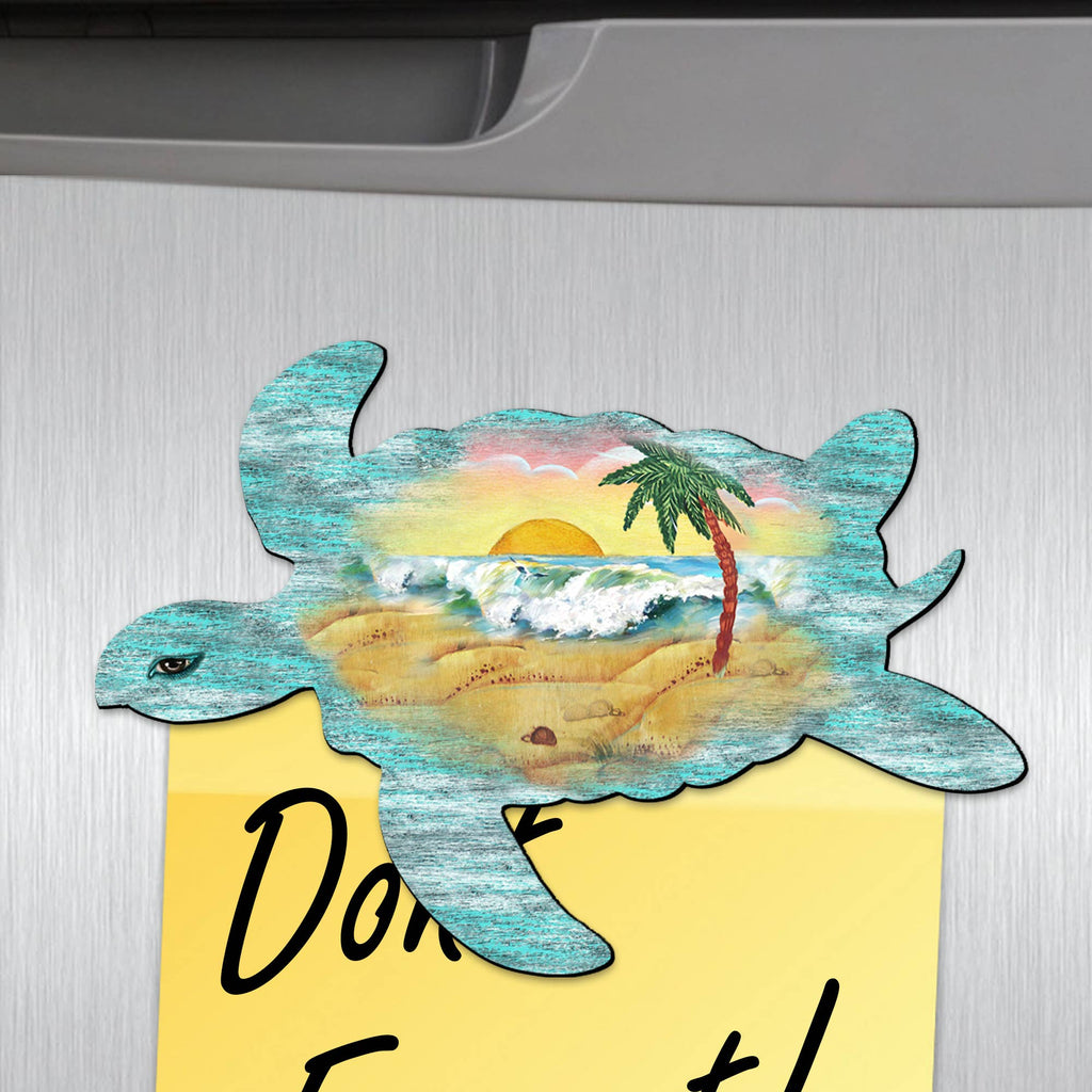 Sea Turtle Shaped Refrigerator Wooden Magnets