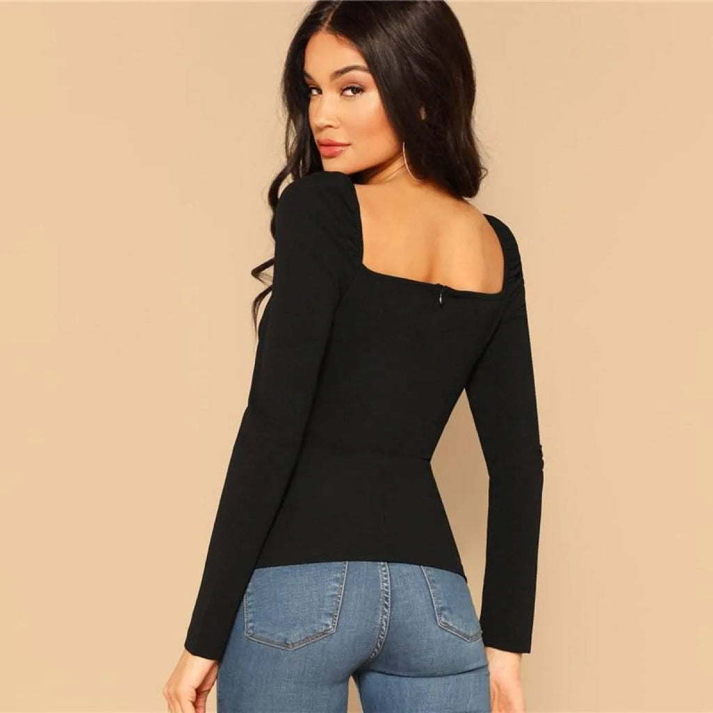 Women's Sexy Black Heart Shaped Top