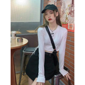 Sexy Crop Long Sleeve T-Shirt: Harajuku Spring Streetwear