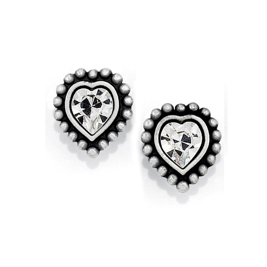 Boucles d'oreilles clous mini cœur scintillant