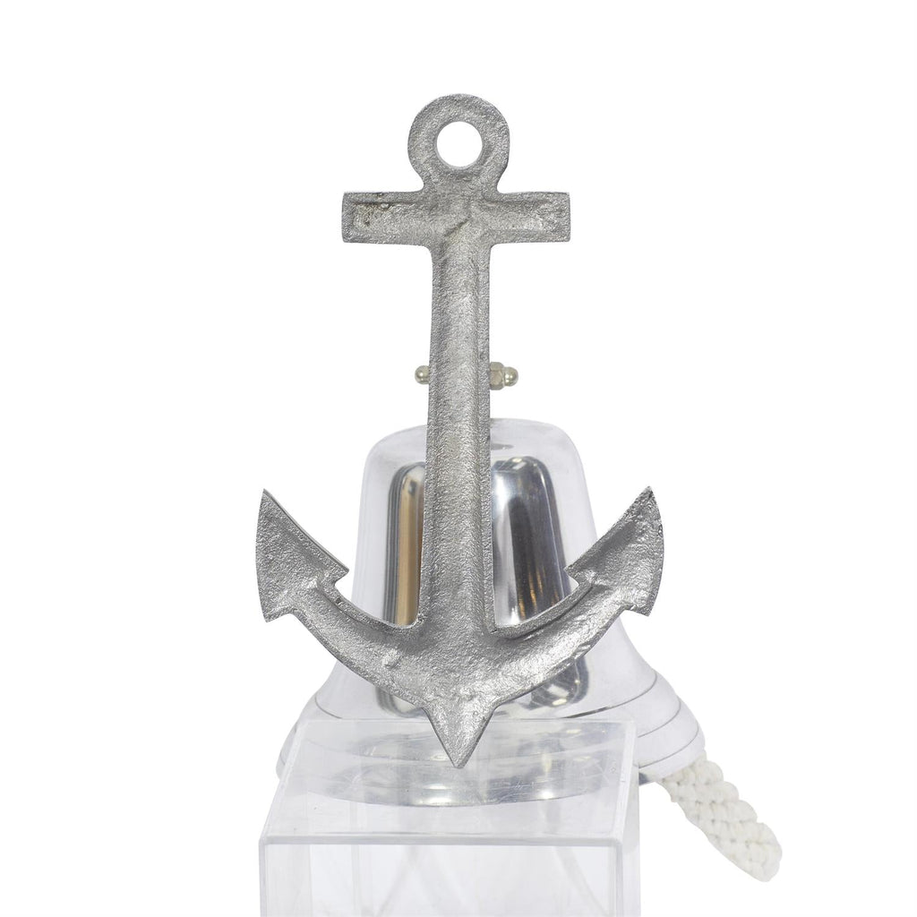 Nautical Silver Aluminum Anchor Wall Bell
