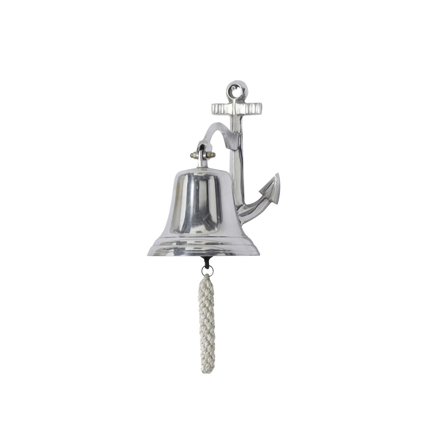 Nautical Silver Aluminum Anchor Wall Bell