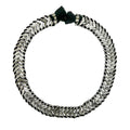 Silver Collar Necklace Statement Snake Chain With Cotton Tassels 17 Inch
