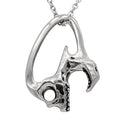 Silver Skull Pendant Necklace Gothic Biker Chain 24 Inch