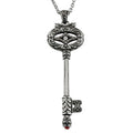 Silver Vintage Key Necklace Pendant Long Chain Charm
