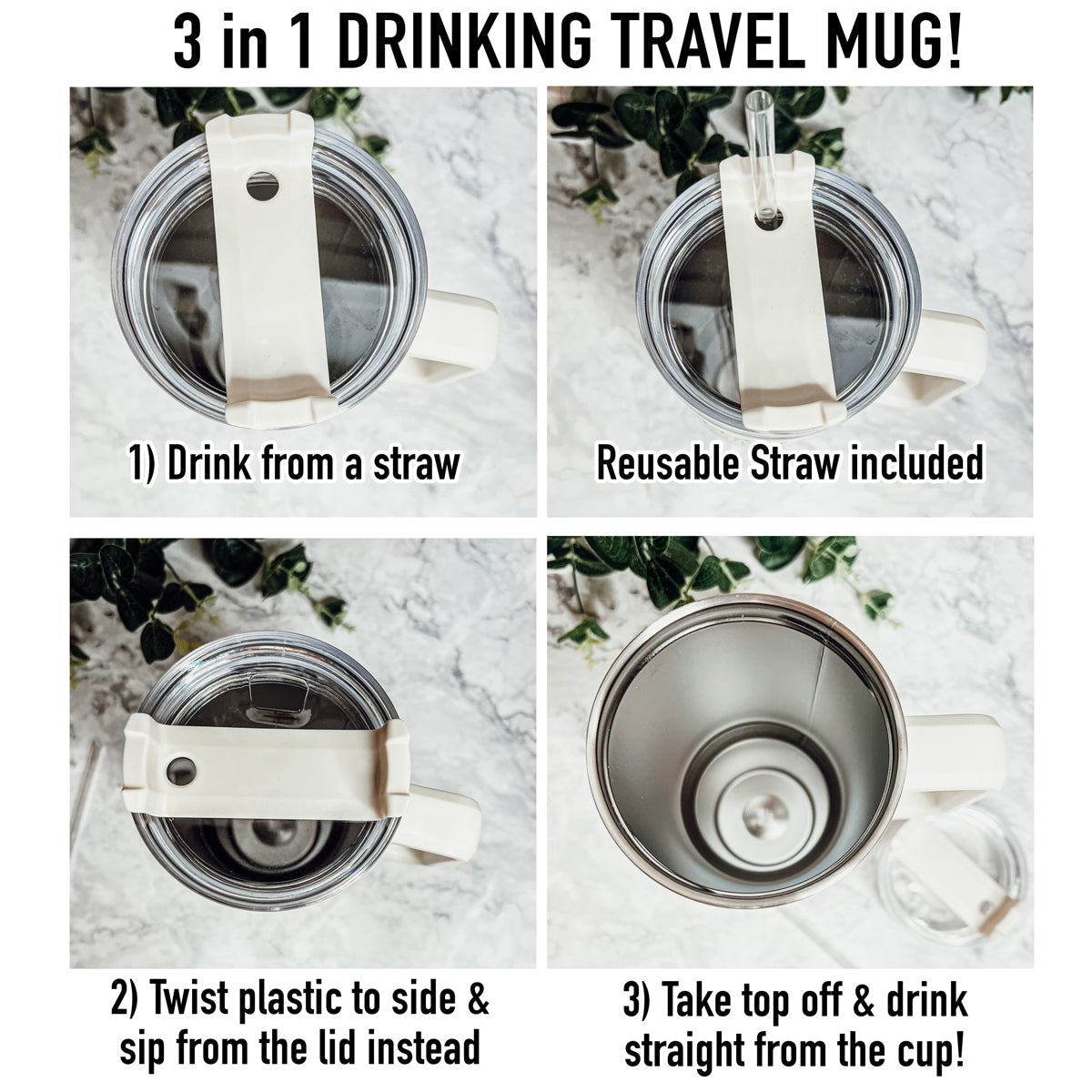 Ray Of Sunshine 40oz Insulated Travel Mug With Handle Lid And Straw