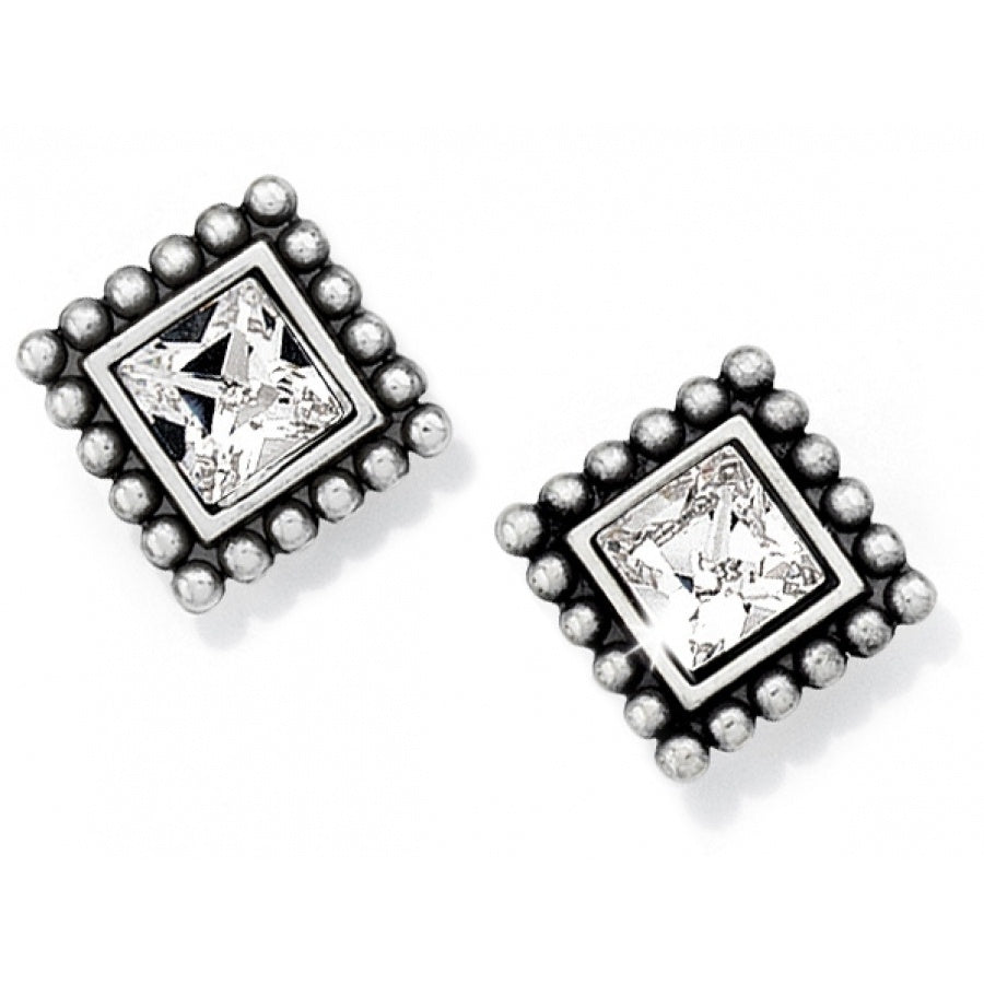Mini boucles d'oreilles clou carrées étincelantes