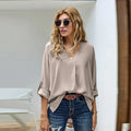 Solid Color Loose Pullover Shirt - # WOAA21510021-PRG