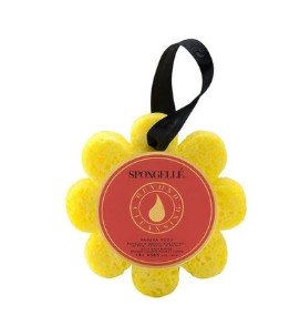 Spongellé Papaya Yuzu Wild Flower Soap Sponge | Exfoliating Body Buffer