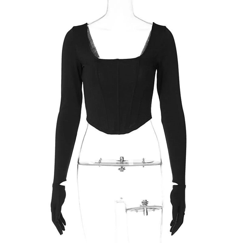 Kawaii Square Neck Corset Tops