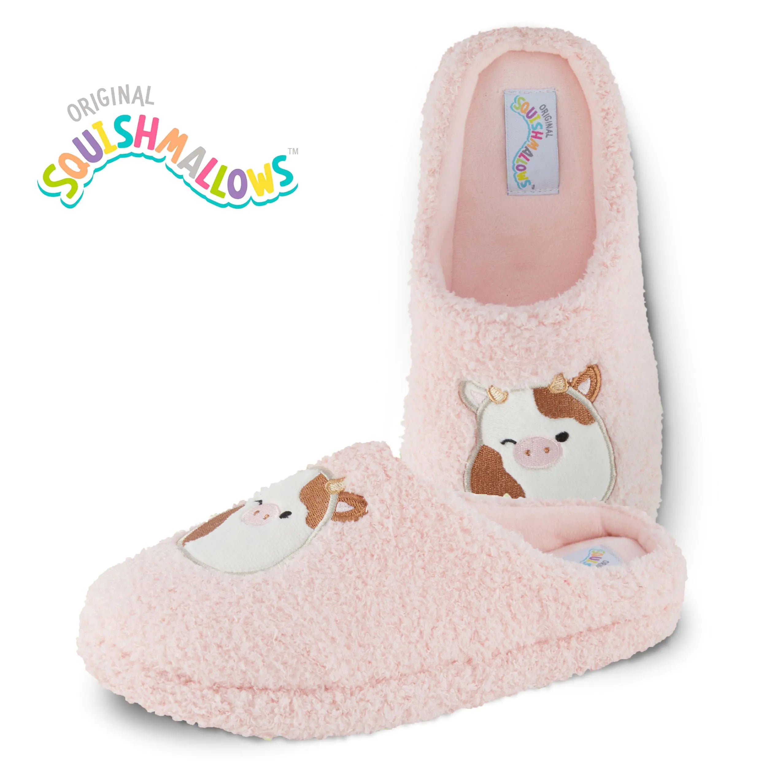 Squishmallows Kids Slippers and Womens Slippers Gifts for Women Extra Cozy Fuzzy House Slippers Slip On Ronnie the Cow 11-12 Little Kid - # GIAA73610004