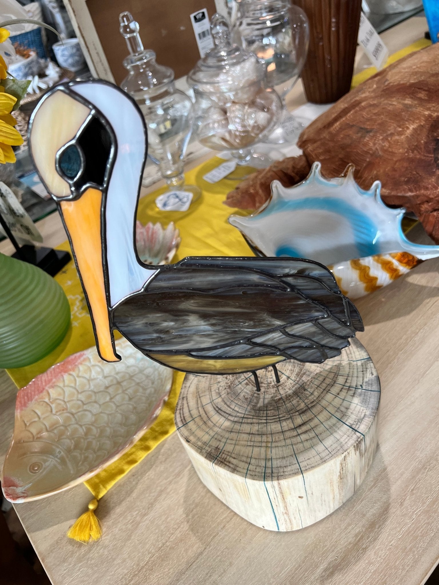 Stained Glass Pelican- 14"