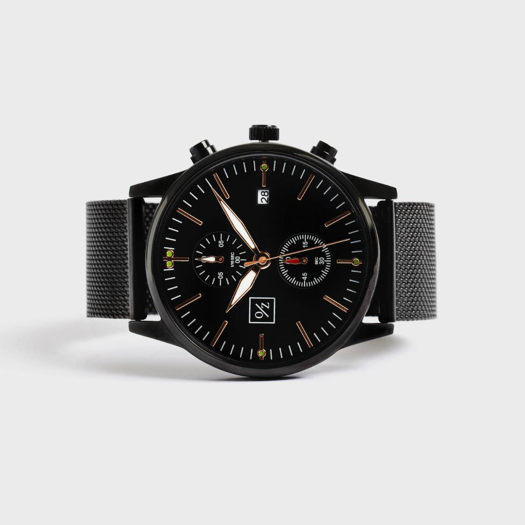Stainless Steel Mesh Strap Minimalist Chronograph Watch