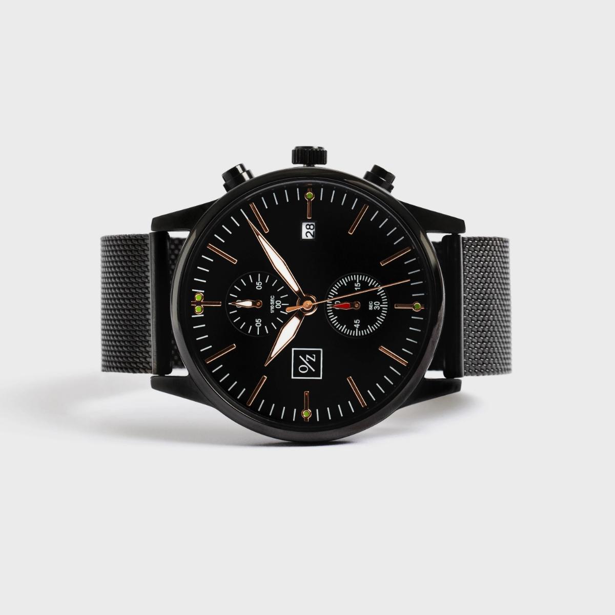 Stainless Steel Mesh Strap Minimalist Chronograph Watch