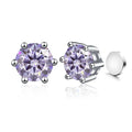 Sterling Silver 925 1ct Moissanite 6-Claw Stud Earrings Unisex Magnetic Hole