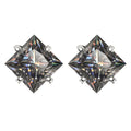 Sterling Silver 925 Green Princess Cut Moissanite Stud Earrings For Women