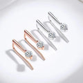 Sterling Silver 925 Moissanite Drop Earrings 1.0cttw (0.5ctx2) Bridal Luxury Fashion Gift