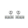Sterling Silver 925 Moissanite Stud Earrings 0.6ct Total Straight Row