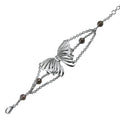 Sterling Silver Butterfly Bracelet With Smoky Quartz