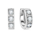 Sterling Silver 0.6ct Moissanite Hoop Earrings Black White Two-Tone 925