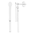 Sterling Silver Polished Bar Drop Earrings 925 Stud