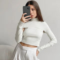 Strapless Solid Color Sexy T-shirt for Girl and Women - # GIAA23510013