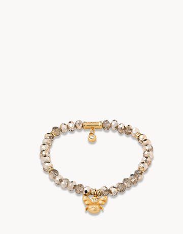 Stretch Bracelet 6mm Rose Sparkle/Bee
