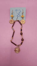 Sunflower Bracelet & Earring Set – Boho Floral Jewelry