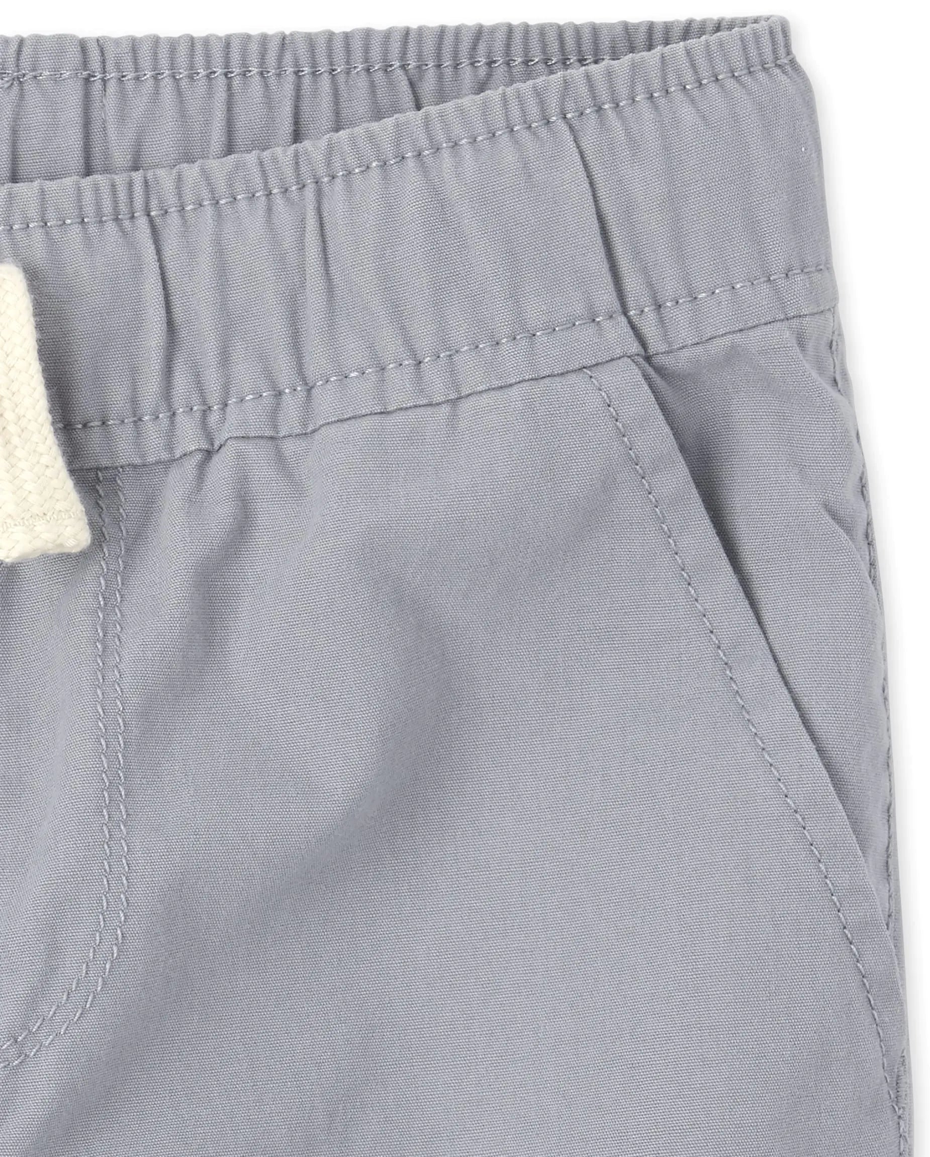 The Children's Place Boys' Cotton Pull on Jogger Shorts 16 Fin Gray Single - # BOAA13610003