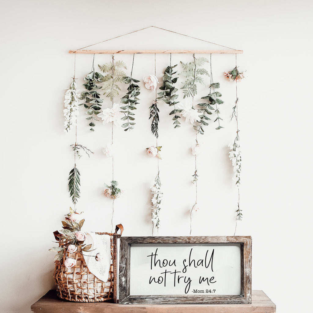 Wooden Mom 24-7 Sign Funny Thou Shall Not Try Me Door Plaque