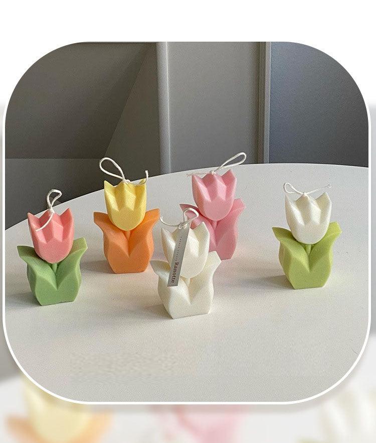 Tulip Candle Aroma Decoration Wedding Souvenir Birthday Gift Decoration Candles Handmade Delicate Tulip Flower Shape Candle  Perfect for Birthday Party Wedding Spa Home Decor