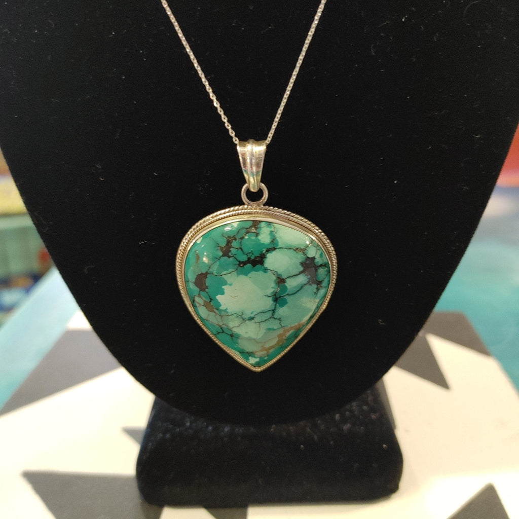 Turquoise Large Upside Down Teardrop Pendant