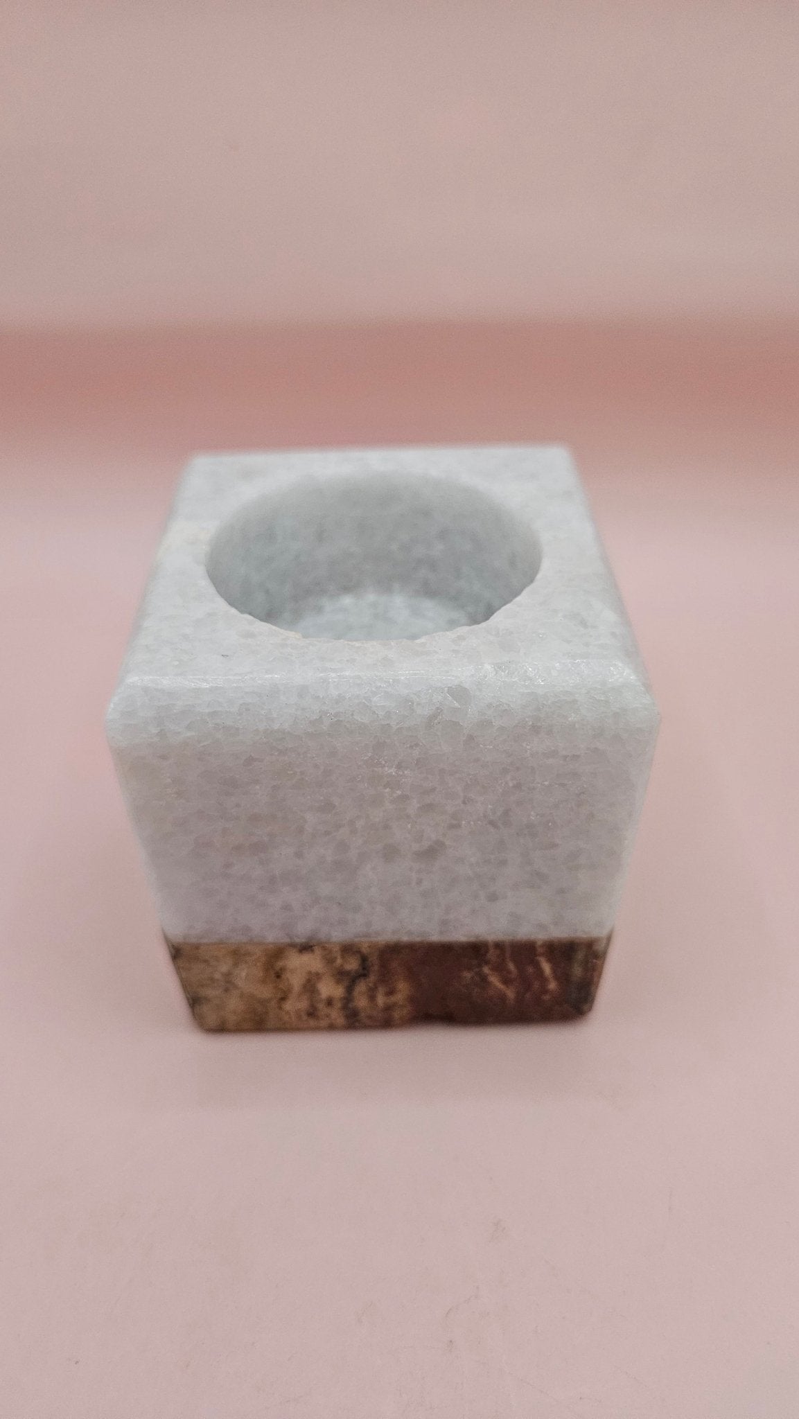 Two-Tone Onyx Tealight Holder – 2.4" Cube