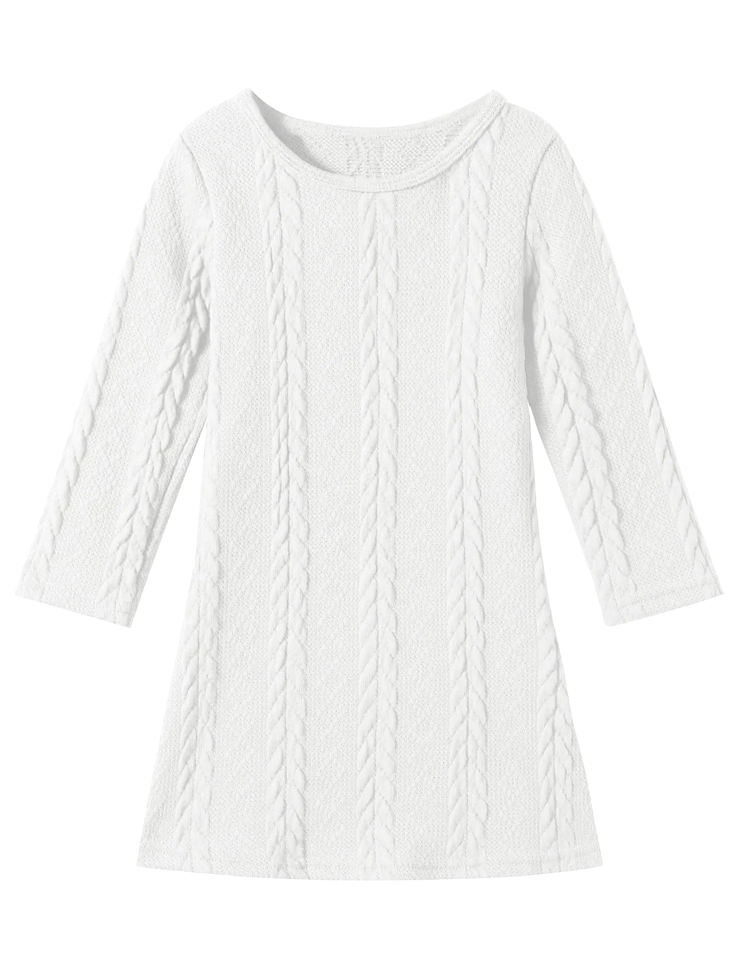 U·nikaka Toddler Baby Girl Dress-Long Sleeve Dress-Girls Knit Sweater Dress Fall-Winter A-Line Pullover-Casual Toddler Dress - # GIAA211710015