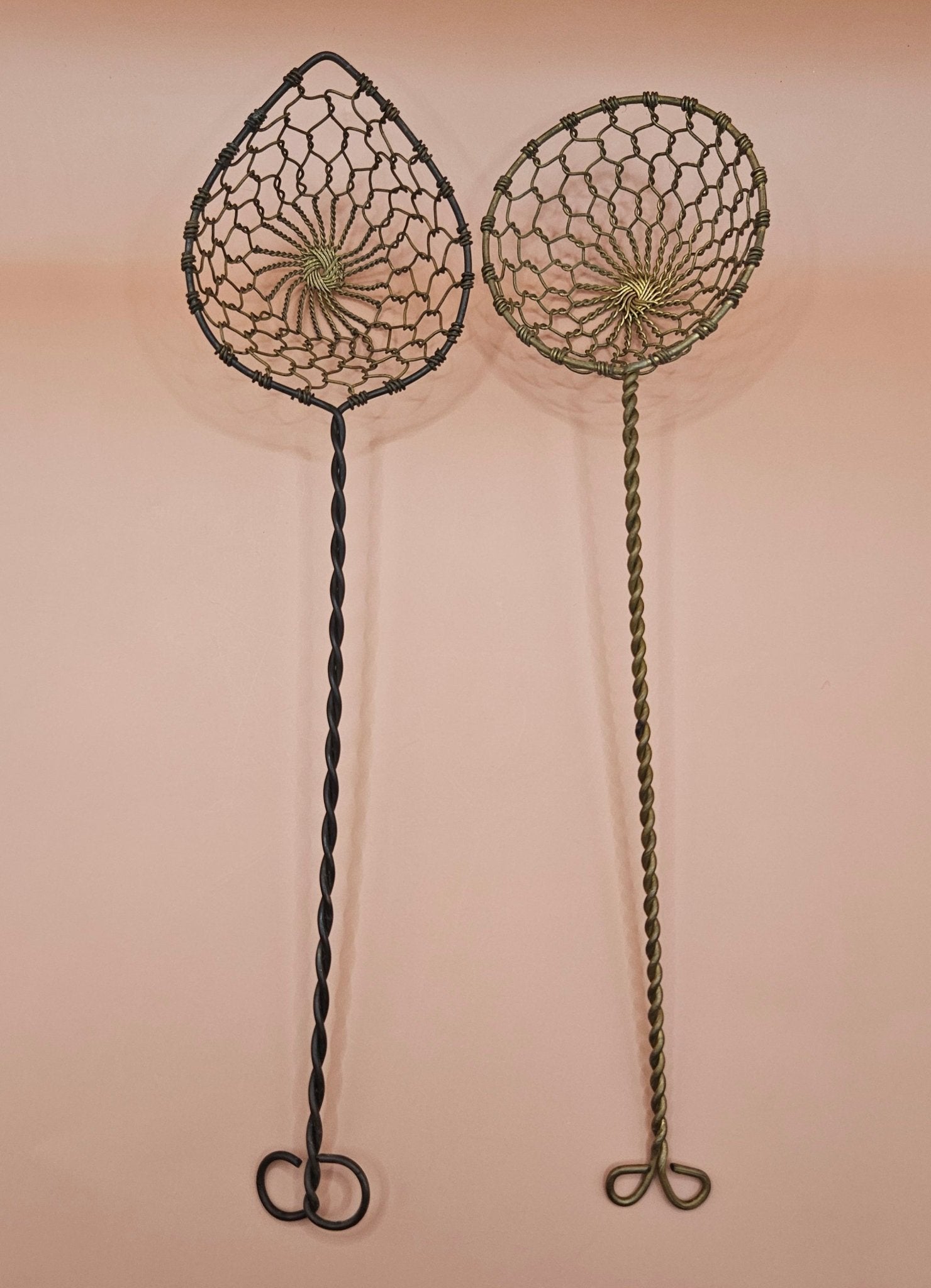 Vintage Brass Wire Mesh Skimmer Spoon – Teardrop or Round – 9.25" / 9.5