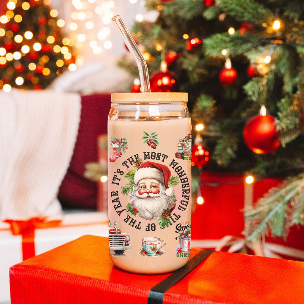 Vintage Christmas 17oz Can Cup - Retro Holiday Tumbler With Nostalgic Graphics