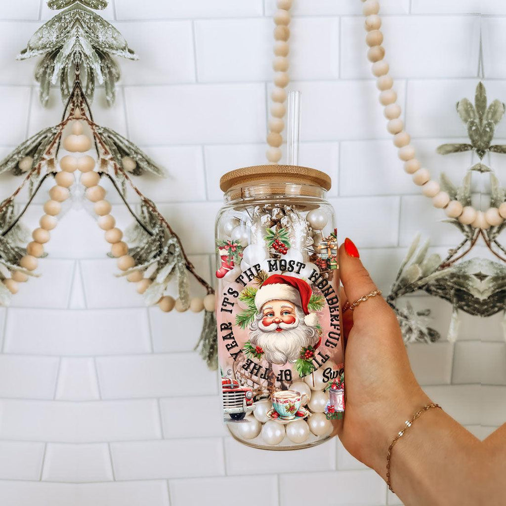 Vintage Christmas 17oz Can Cup - Retro Holiday Tumbler With Nostalgic Graphics
