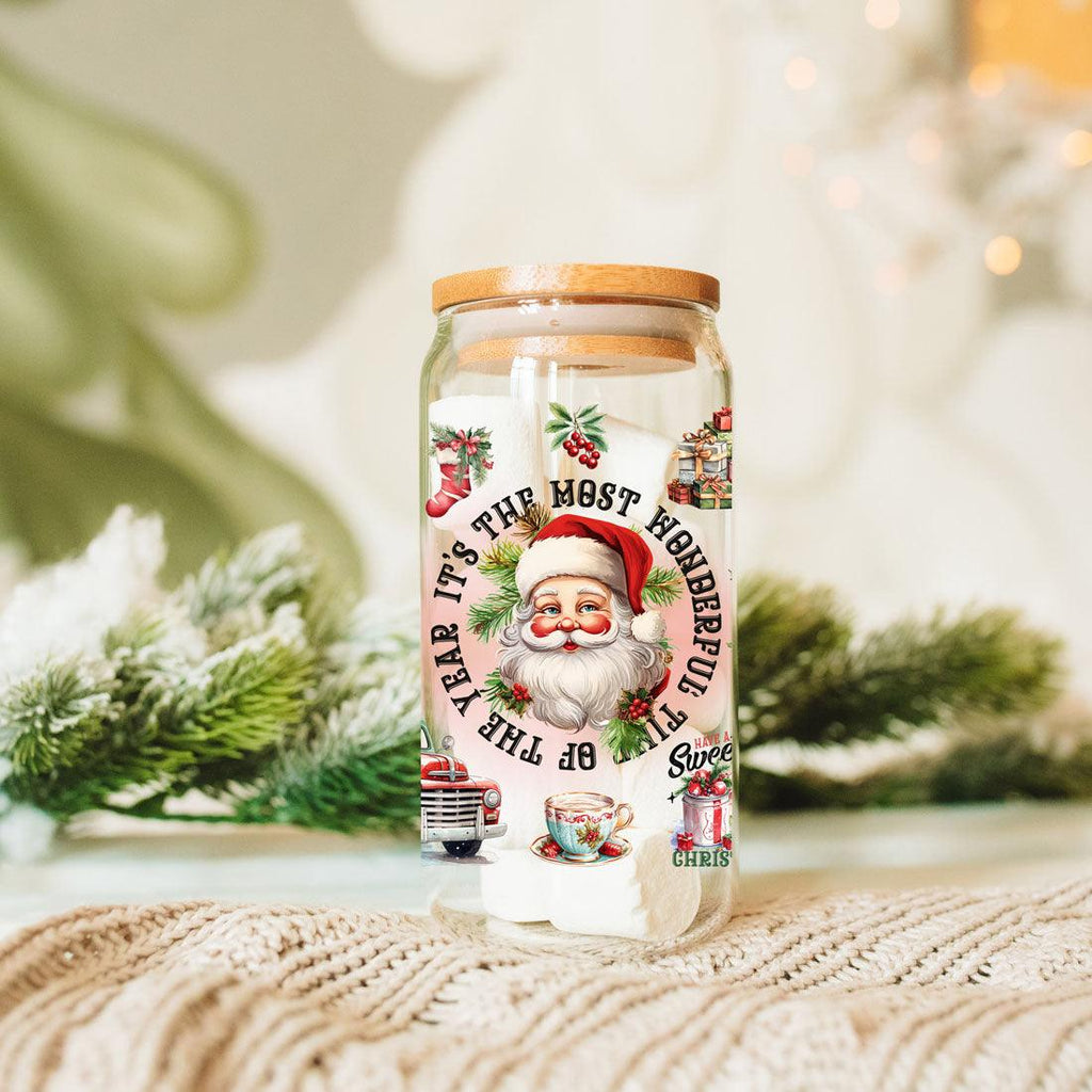 Vintage Christmas 17oz Can Cup - Retro Holiday Tumbler With Nostalgic Graphics