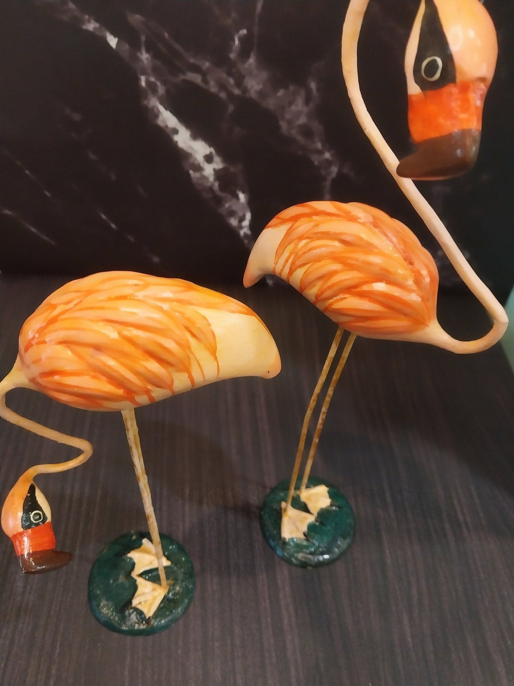 Vintage Paper Mache Flamingo Statue