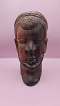 Vintage Solid Wood African Carved Monk Sculpture – 8.5" x 4"