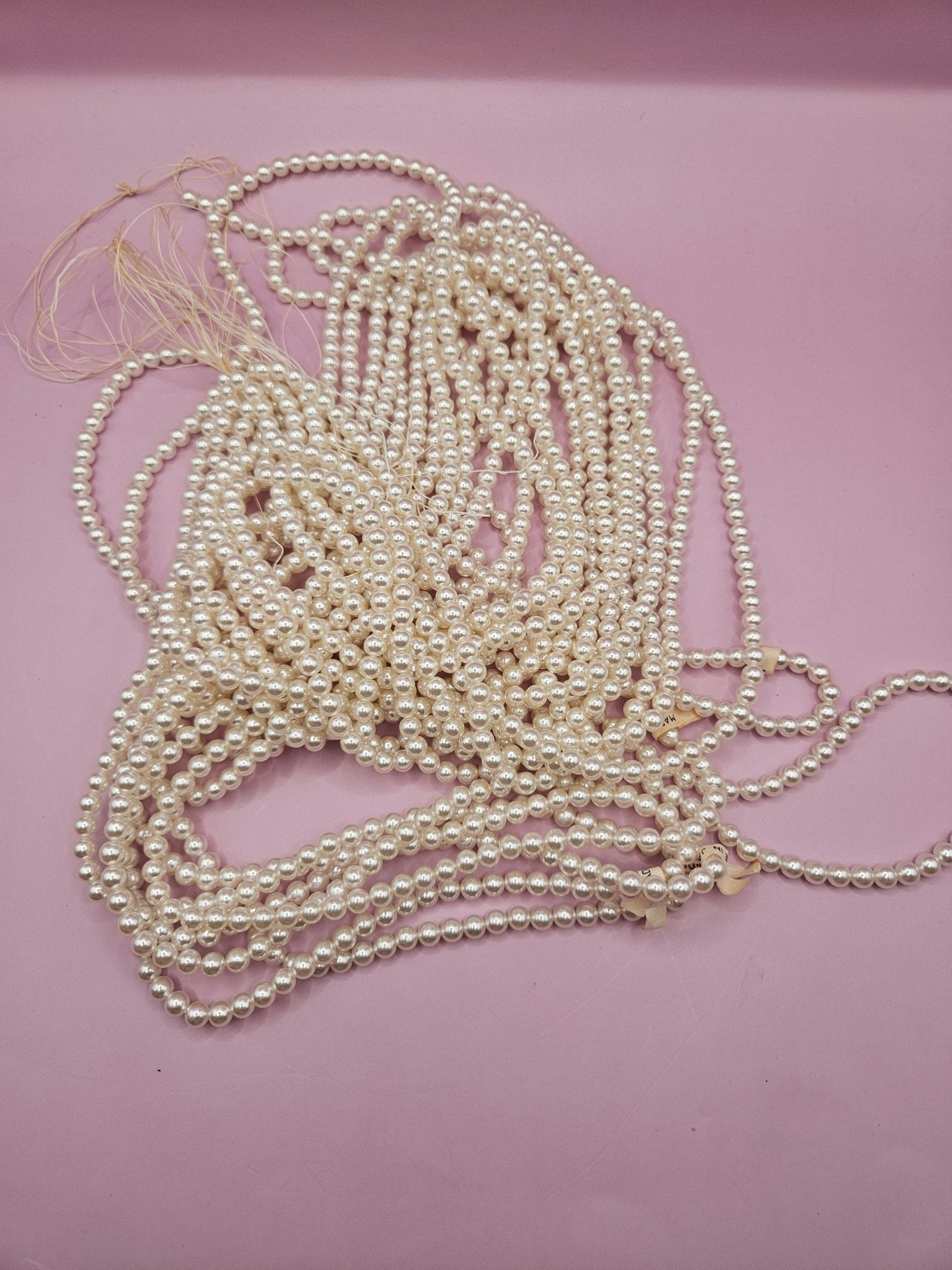 Vintage String of 3 to 6mm Pearls – 58 Inches for Crafting, Jewelry Making, or Garland