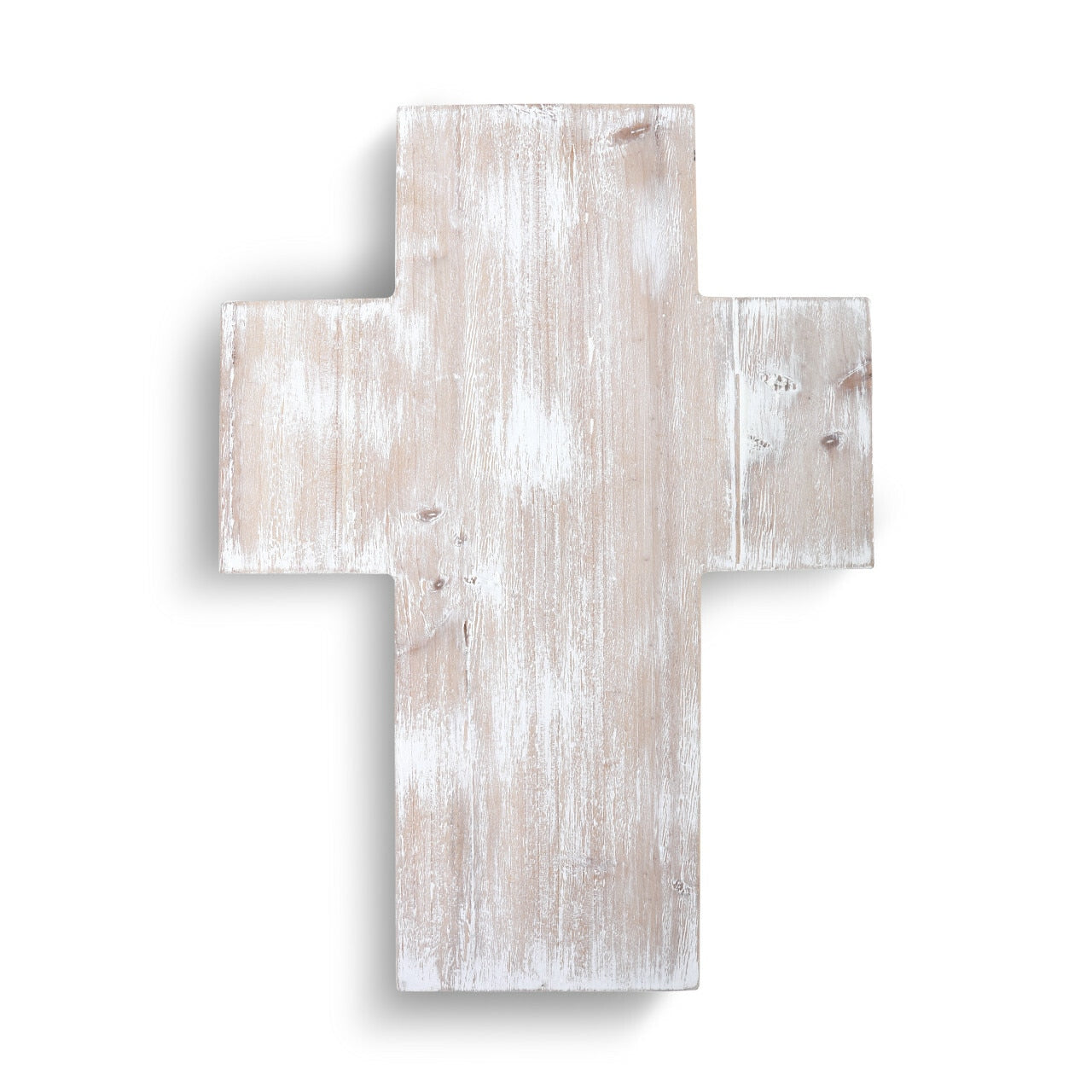 Grande croix en bois blanchi à la chaux