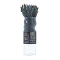 50-Light Multi-Color Frosted LED String Light Set With Green Wire