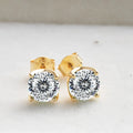 VVS D Moissanite Stud Earrings 925 Sterling Silver 18K Gold Plated Wedding
