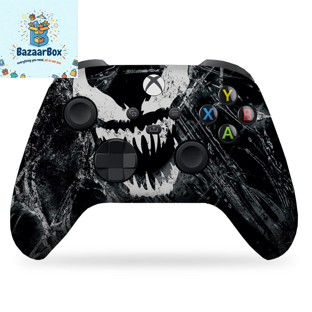 Vennom Custom X-Box Controller Wireless Compatible with X-Box One/X-Box Series X/S Proudly Customized in USA with Permanent HYDRO-DIP Printing (NOT JUST a SKIN)
