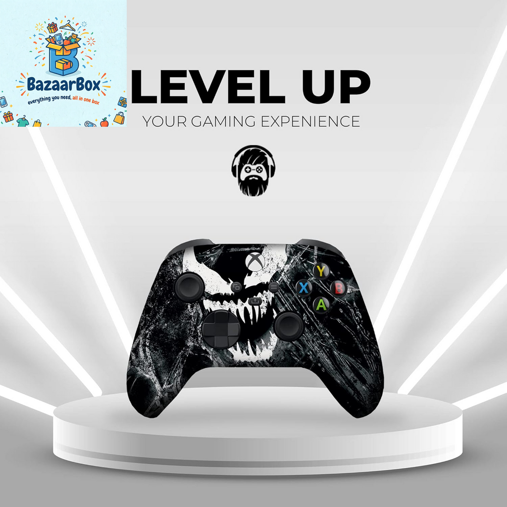 Vennom Custom X-Box Controller Wireless Compatible with X-Box One/X-Box Series X/S Proudly Customized in USA with Permanent HYDRO-DIP Printing (NOT JUST a SKIN)