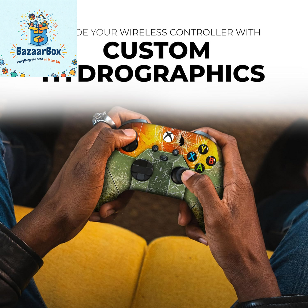Hallo Mastter Cheif X-Box Controller Wireless Compatible with X-Box One/Series X/S Proudly Customized in USA with Permanent HYDRO-DIP Printing (NOT JUST a SKIN)
