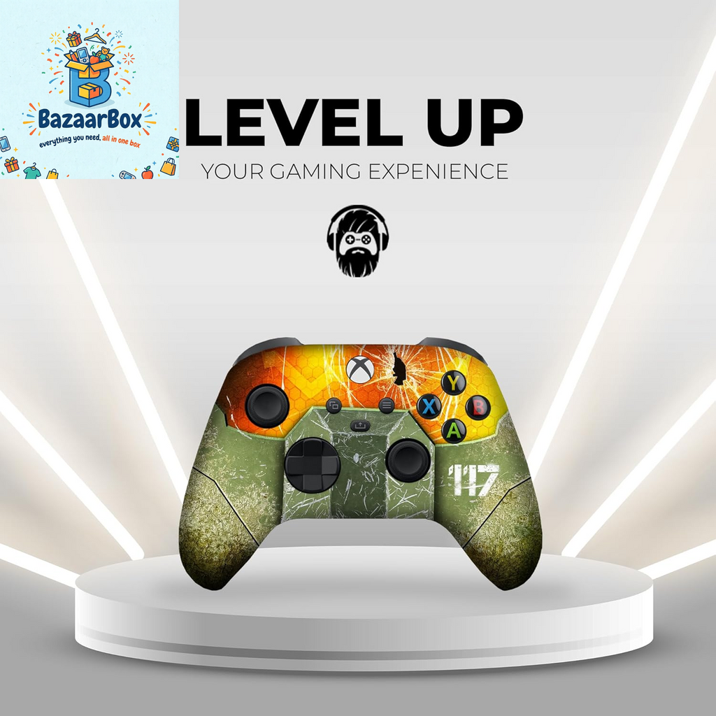 Hallo Mastter Cheif X-Box Controller Wireless Compatible with X-Box One/Series X/S Proudly Customized in USA with Permanent HYDRO-DIP Printing (NOT JUST a SKIN)